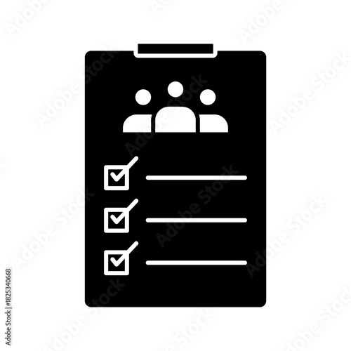 Flat icon attendance list checklist roster register school document.
