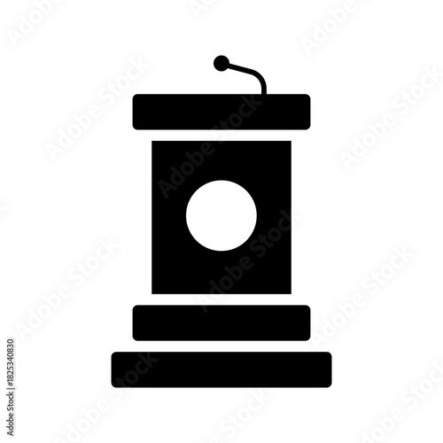Flat icon debate podium speech public speaking school political.
