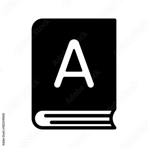 Flat icon dictionary lexicon glossary word book language learning.
