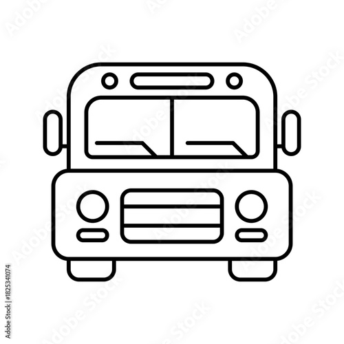 Lineart icon for children's transport and student travel.
