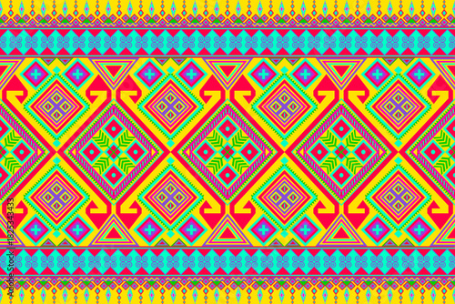 Colorful Hmong Ethnic ,Geometric Seamless Pattern Vector,