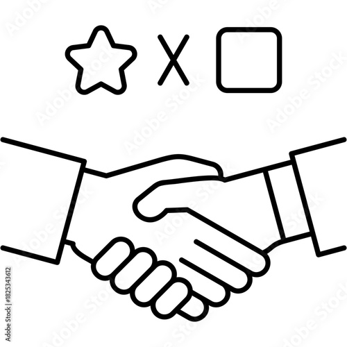 Line Art Brand Partnership Icon