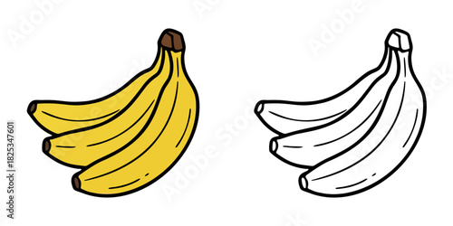 シンプルなバナナのアイコンイラスト