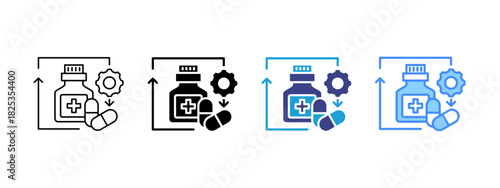 Pharmacy  icon set multiple style collection