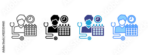 Doctor Appointment icon set multiple style collection