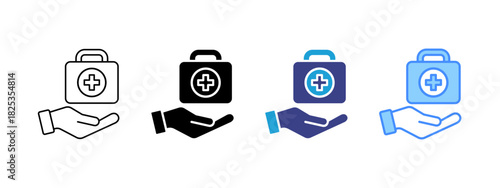 First Aid  icon set multiple style collection