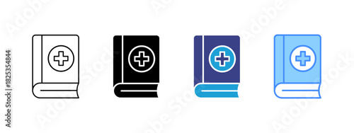 Medical Book icon set multiple style collection