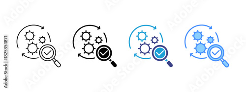 Examine icon set multiple style collection