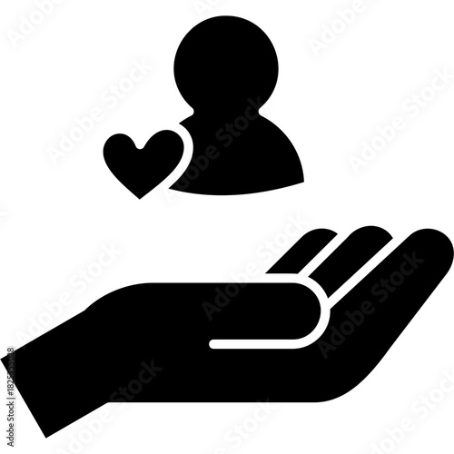 Glyph Solid Loyal Customer Icon