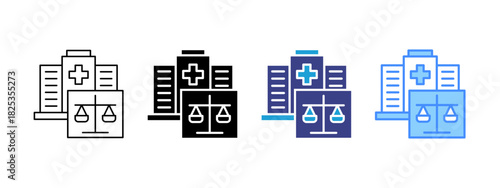 Hospital  icon set multiple style collection