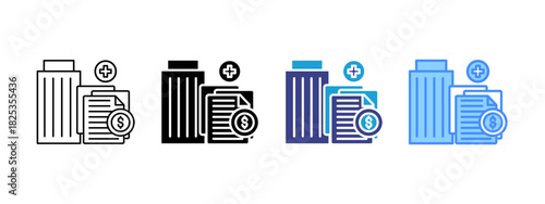 Hospital icon set multiple style collection