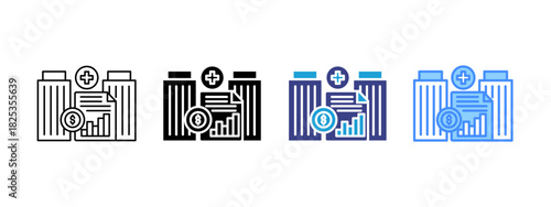 Hospital  icon set multiple style collection