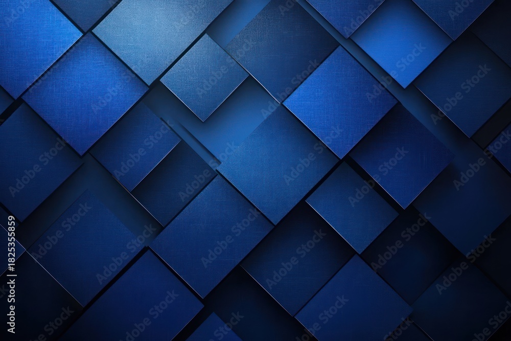Fototapeta premium abstract pattern of overlapping blue textured squares with shadows creating depth and a modern geometric design