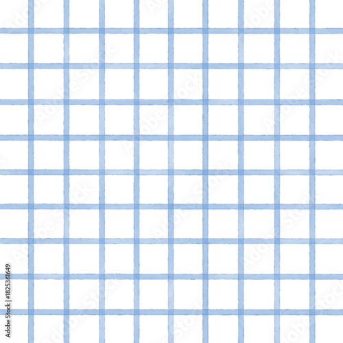 ブルー水彩のペンシルチェック柄　Adobe Illustrator Artwork