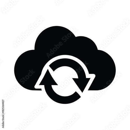 Cloud Sync Icon Vector Illustration