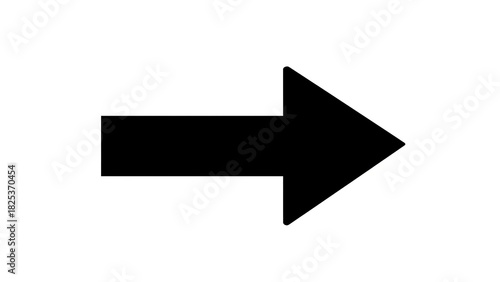 A simple black arrow pointing to the right on a plain white background.