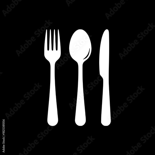 Elegant minimalist cutlery set for restaurant branding and modern kitchen design projects