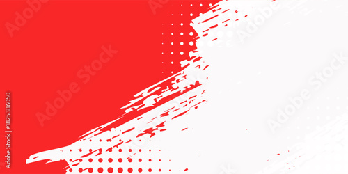 Modern watercolor red background with halftone effects abstract simple design