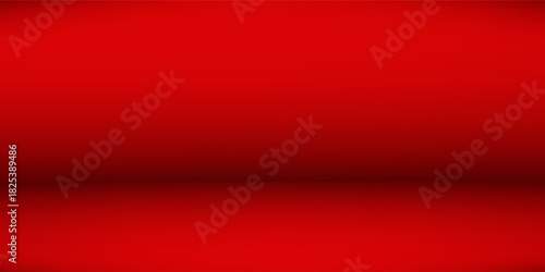 Empty modern red studio room, used as background for display your products abstract modern design art