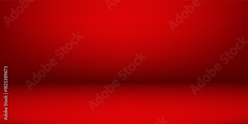 Empty modern red studio room, used as background for display your products abstract modern design