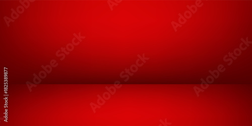 Empty modern red studio room, used as background for display your products abstract modern