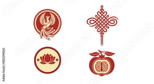 Intricate red traditional Chinese knot with decorative tassel a cultural symbol.