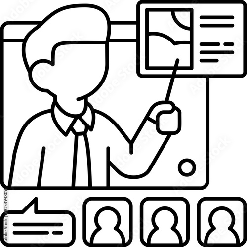 Line Art Virtual Class Icon