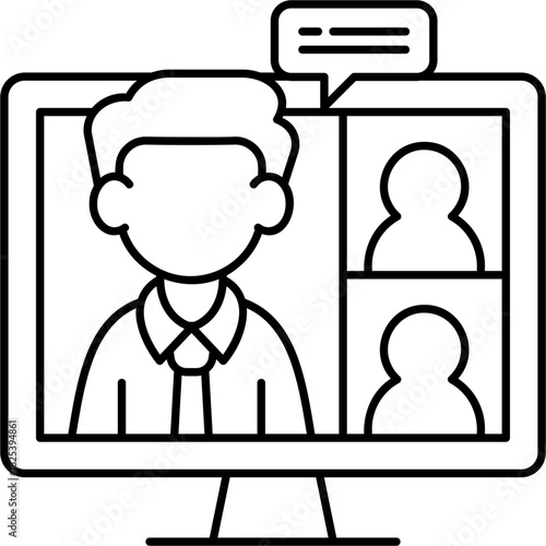Line Art Webinar Icon