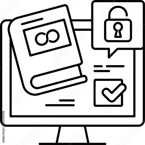 Line Art Unlimited Study Access Icon