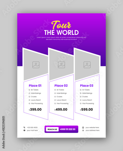 Flyer Design Template for Travel Agency, Flyer for Tour & Adventure