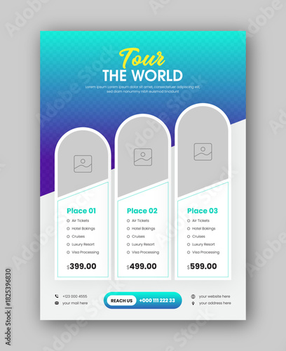 Flyer Design Template for Travel Agency, Flyer for Tour & Adventure