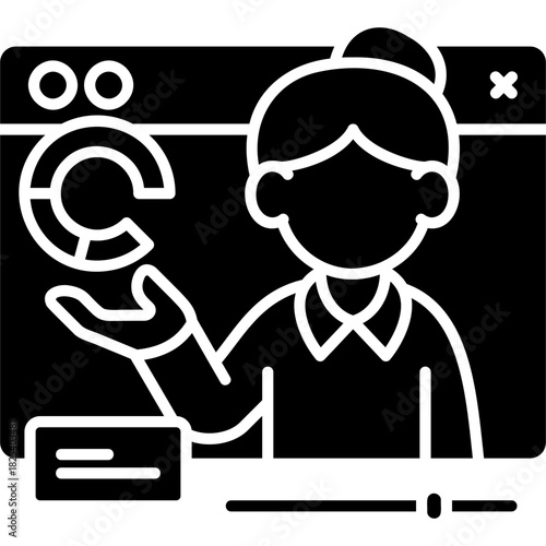 Glyph Solid Web Training Icon