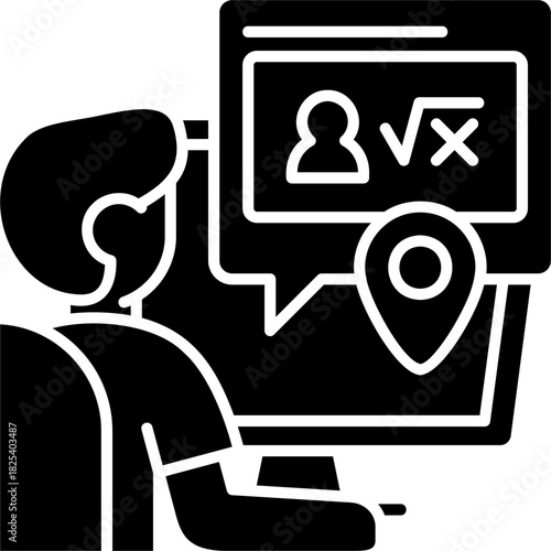 Glyph Solid Remote Study Icon