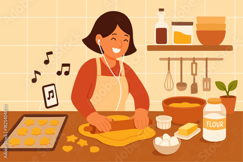 Introvert Baking Alone in Kitchen