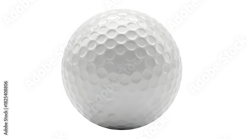 Single white golf ball isolated on transparent background
