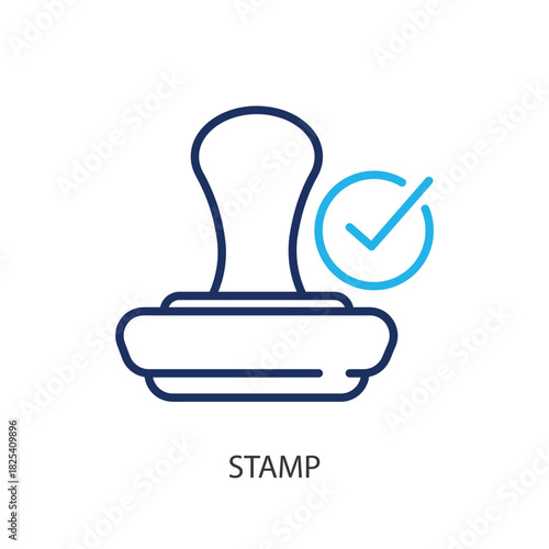 Stamp thin line icons. Original vector illustration.