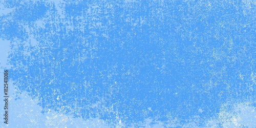 Blue and white grunge background with white paint smudges. Frosty blue background.