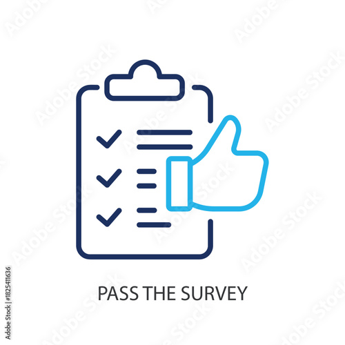 Pass the survey thin line icons. Original vector illustration.