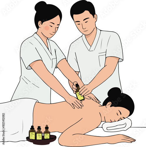 Massage Therapy With Essential Oils In A Spa Setting