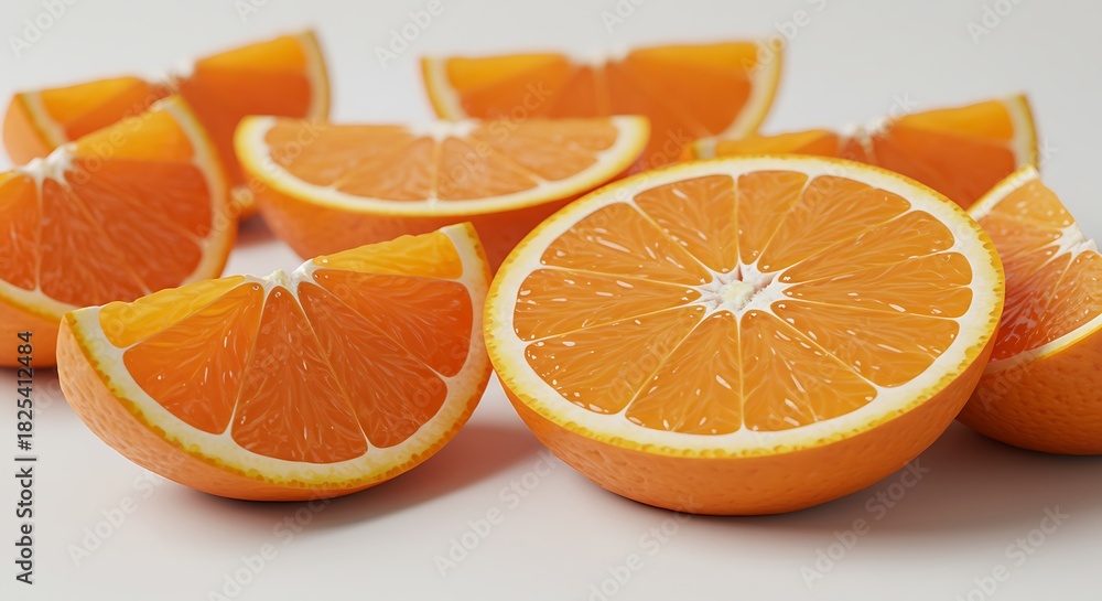 Fototapeta premium Citrus Cascade: Sunlit Slices