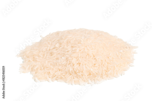 Heap of raw rice isolated o...
