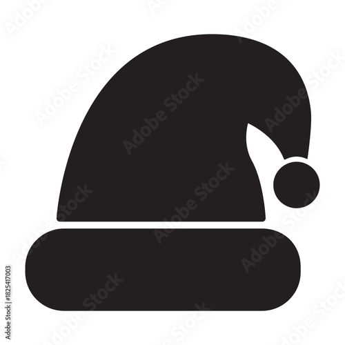 Solid Santa hat icon, Christmas vector illustration