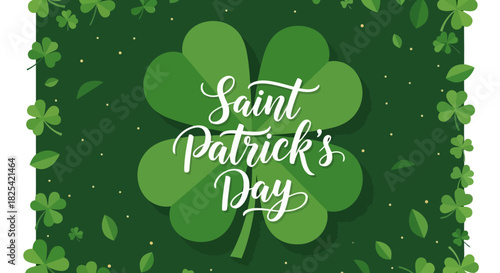 Saint Patrick's Day Greeting Clover Illustration