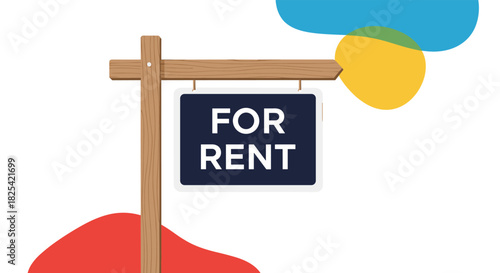 For rent sign indicating residential or commercial property is available for lease.