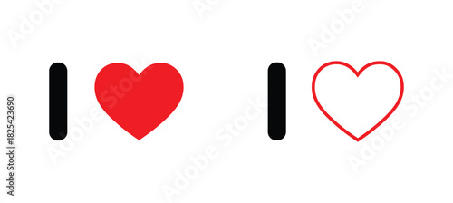 Love symbol for Valentine's Day. Simple flat design element for romance, passion, health, and social media like button concepts.