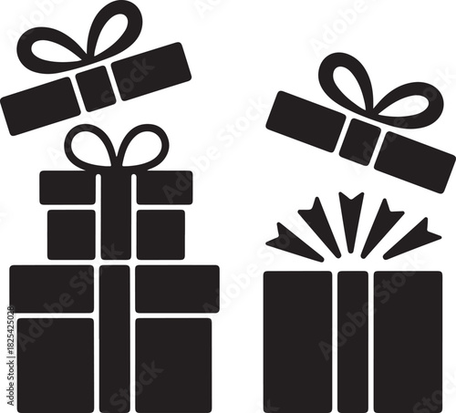 Gift boxes with ribbons vector illustration for celebration and giving