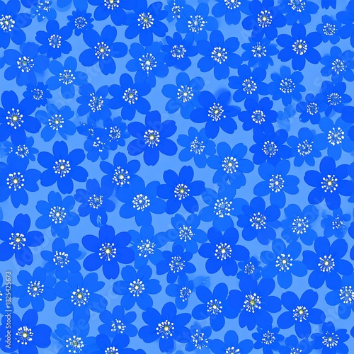 Floral Delight - A Blue Blossom Pattern for Creative Projects.