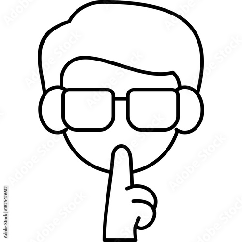 Line Art Silent Zone Icon