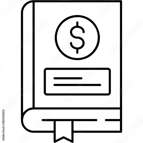 Line Art Business Book Icon