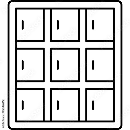 Line Art Library Locker Icon